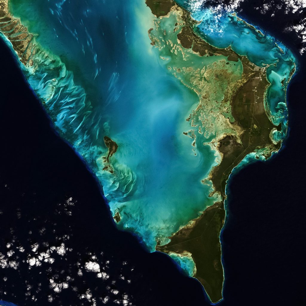 Landsat 9 image of Abaco Island, The Bahamas.