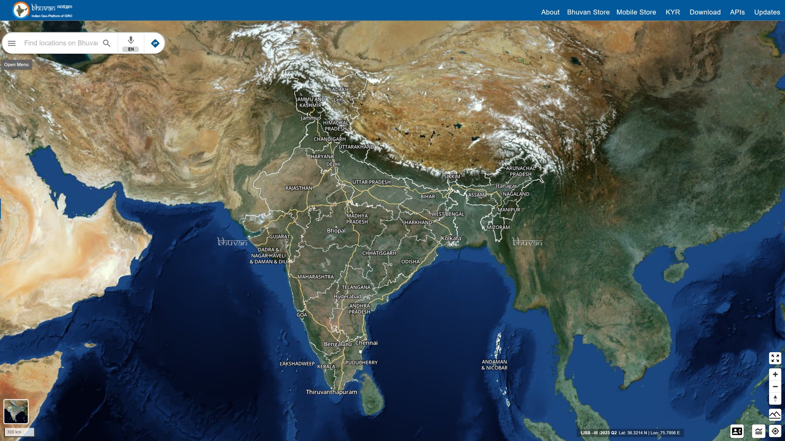 Satellite Map of India